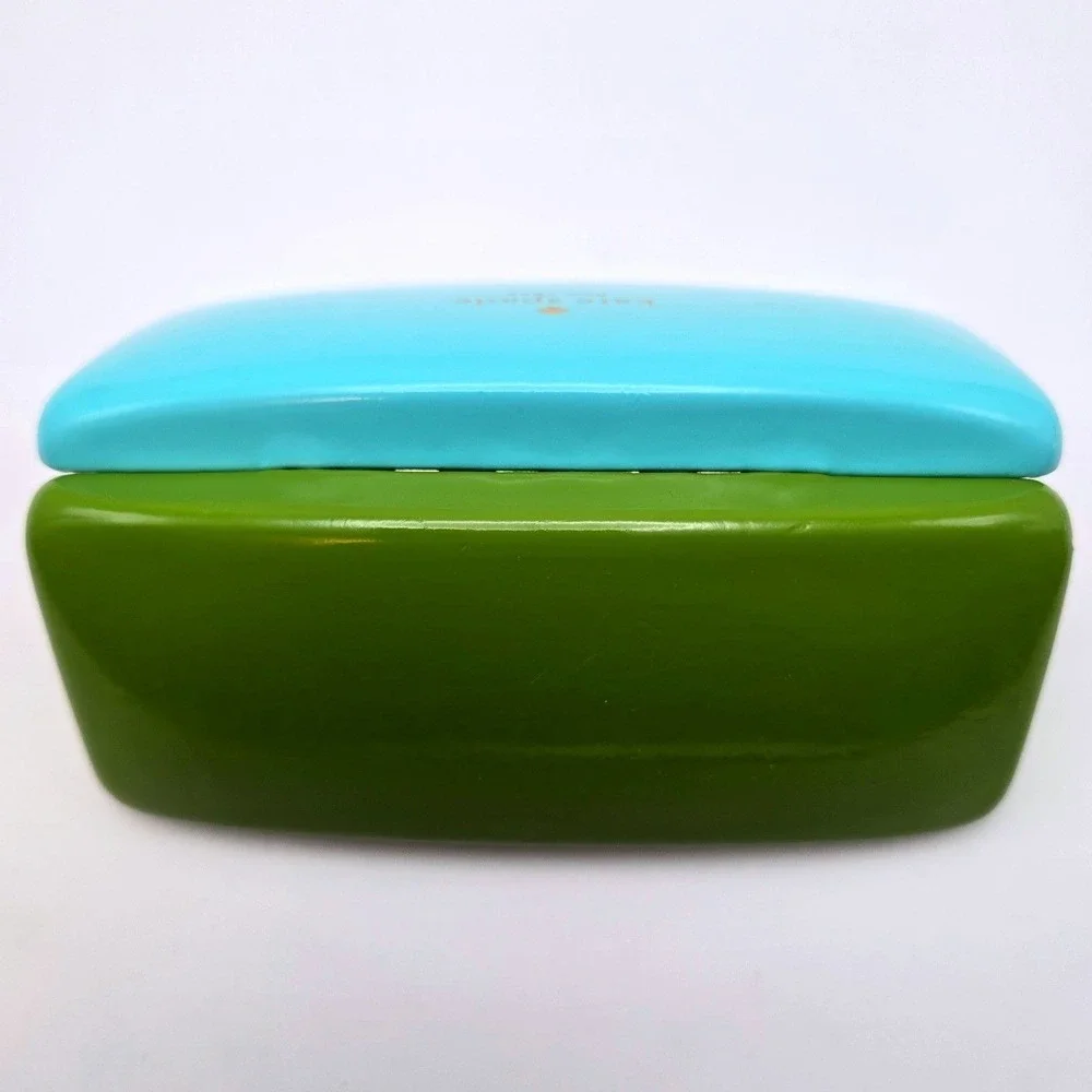 Kate Spade New York‎ Turquoise Blue and Green Hard Clamshell Eyeglasses Case